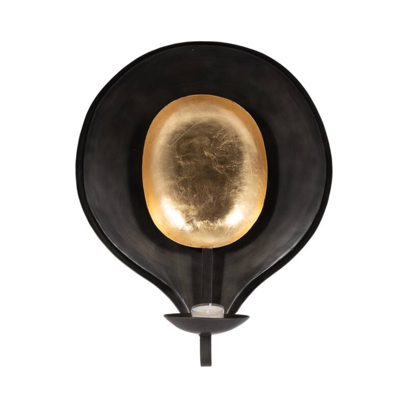 Metal Round Votive Wall Mounted Candle Holder - Black