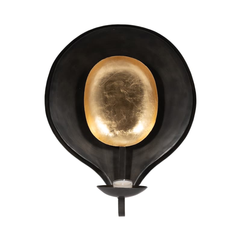 Sagebrook Home Black/Gold Metal Round Votive Holder