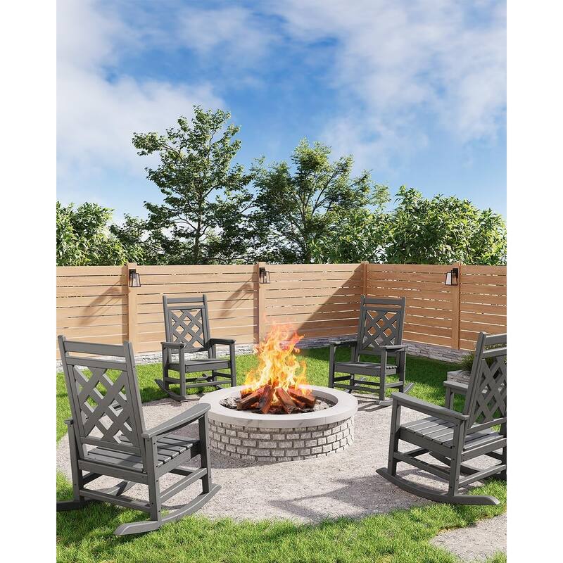Folding Adirondack Chairs Set Of 1 HDPE Plastic Outdoor Chairs