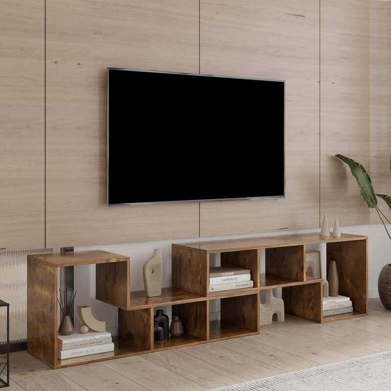 Mieres Modern Entertainment Center with Open Storage Shelves, TV Console Stand - n/a