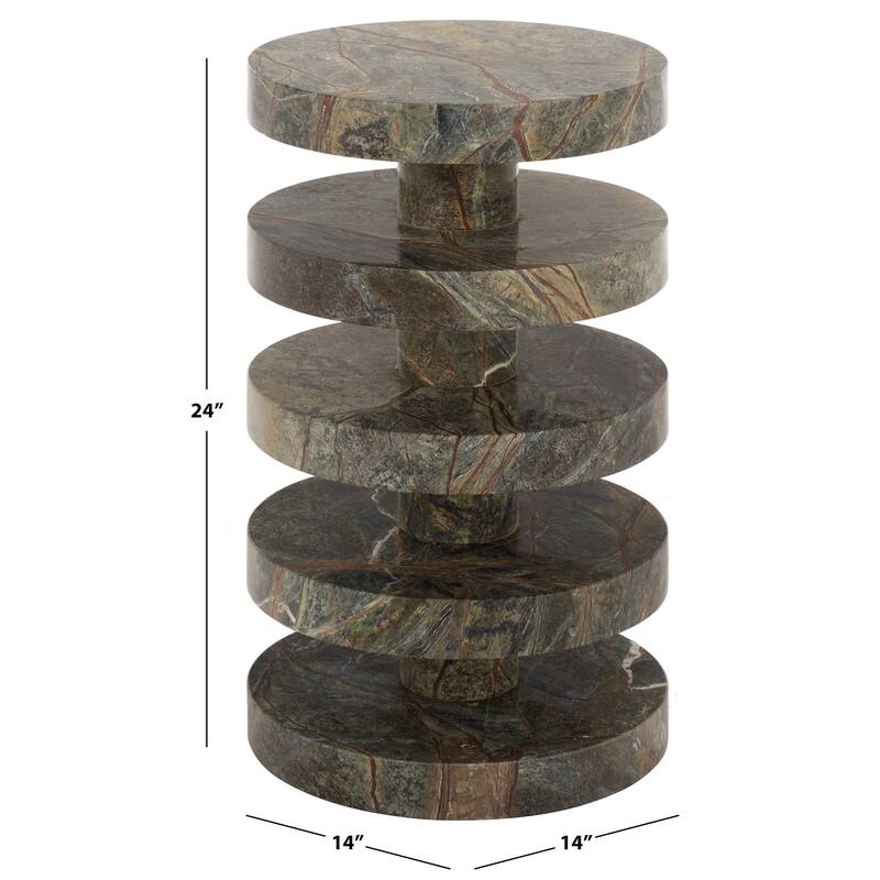 SAFAVIEH Couture Danny Round Marble Accent Table - 14"W x 14"D x 24"H