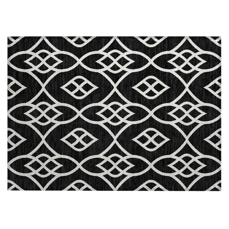 Machine Washable Indoor/ Outdoor Chantille Modern Trellis Rug