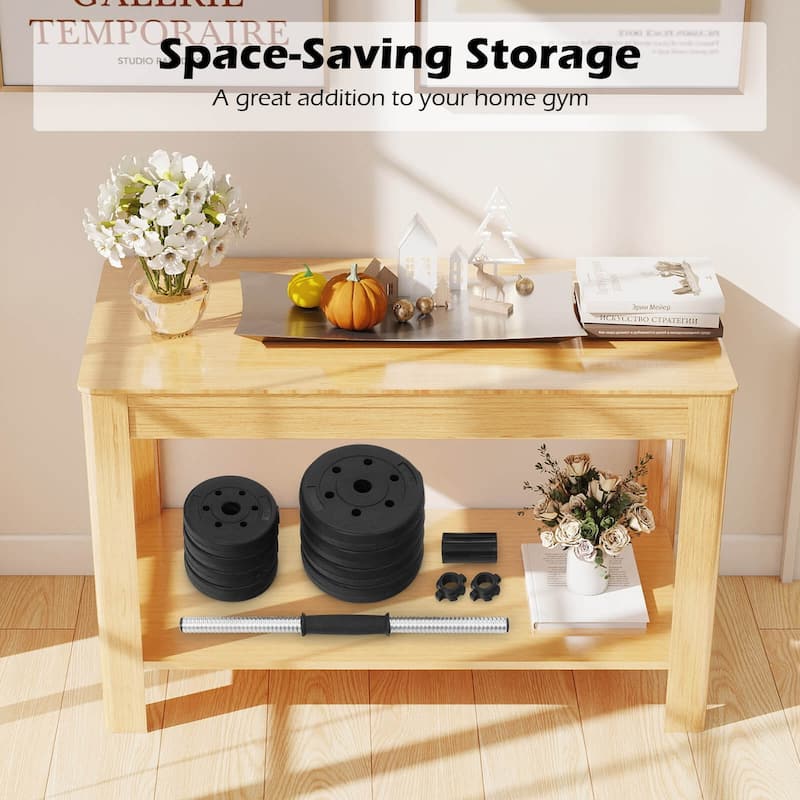 Costway 66 LB Dumbbell Weight Set Fitness 16 Adjustable Plates Workout