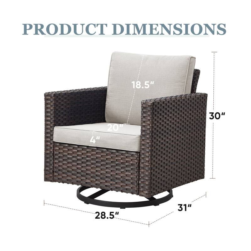 Pocassy Patio Swivel Chair with Soft Cushion