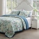 preview thumbnail 2 of 4, Greenland Home Fashions Pavona Enchanted Garden Quilt Set with Velvet Borders
