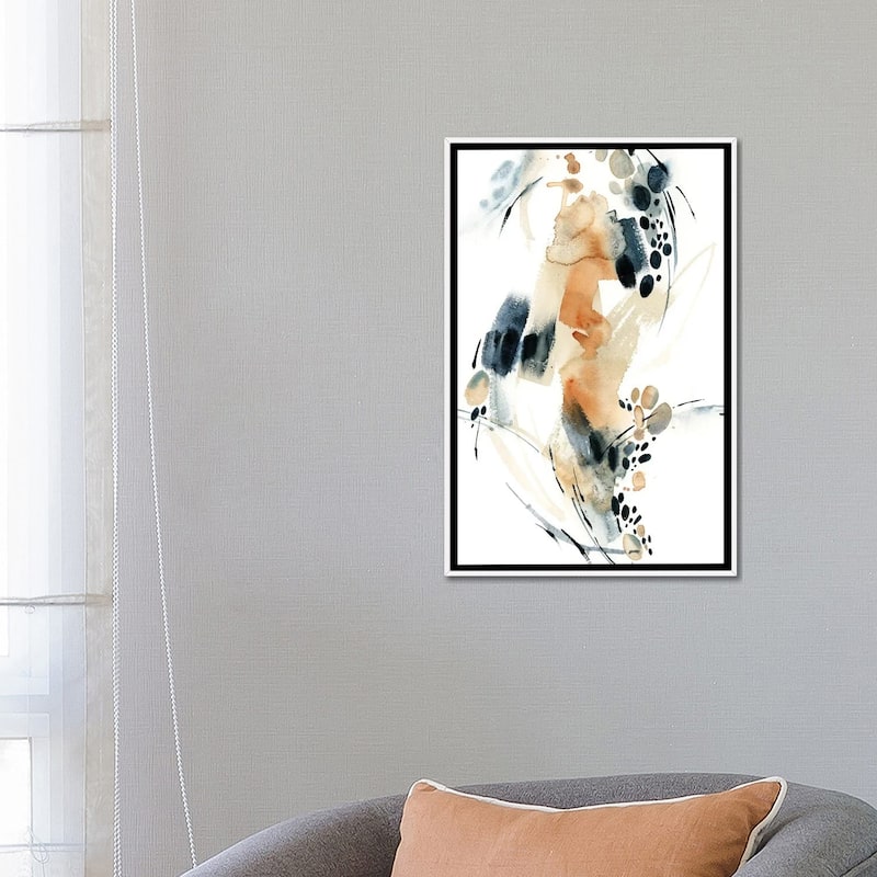iCanvas "Abstract In Blue And Terracotta IV" by Sophie Rodionov Framed Canvas Print