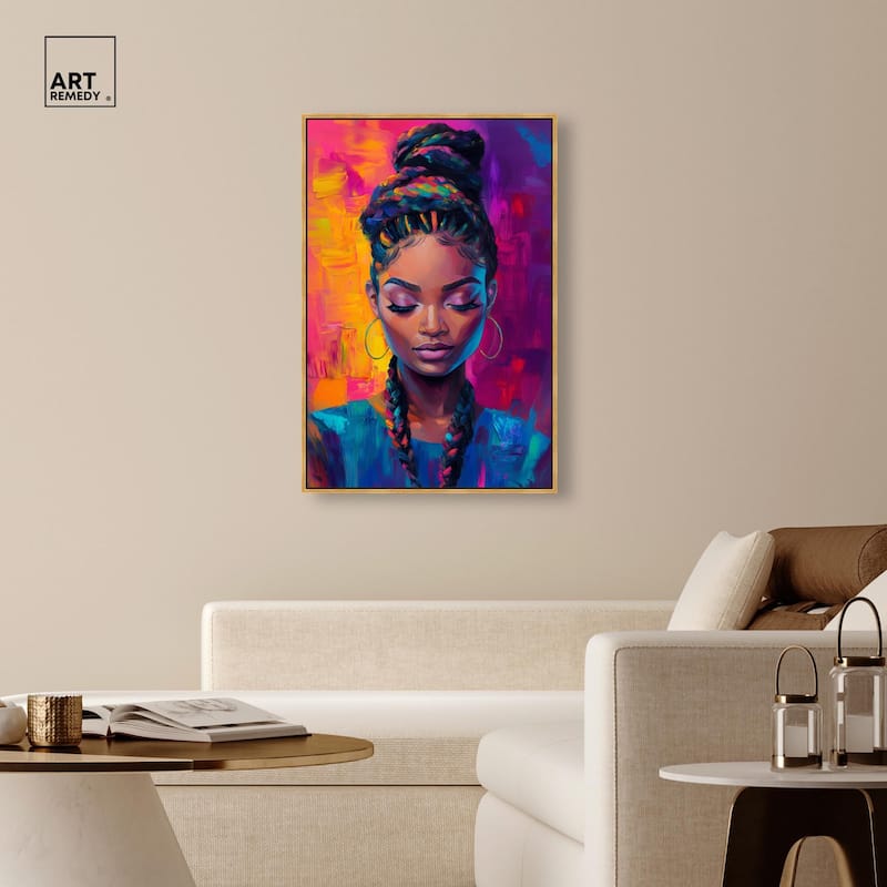 Bold Colorful Braids Canvas by Art Remedy