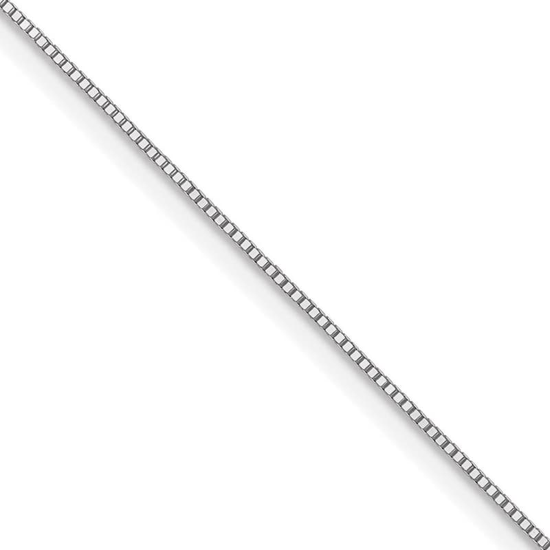 Curata 10k White Gold 0.5mm Baby Box Chain Necklace (Spring-ring)