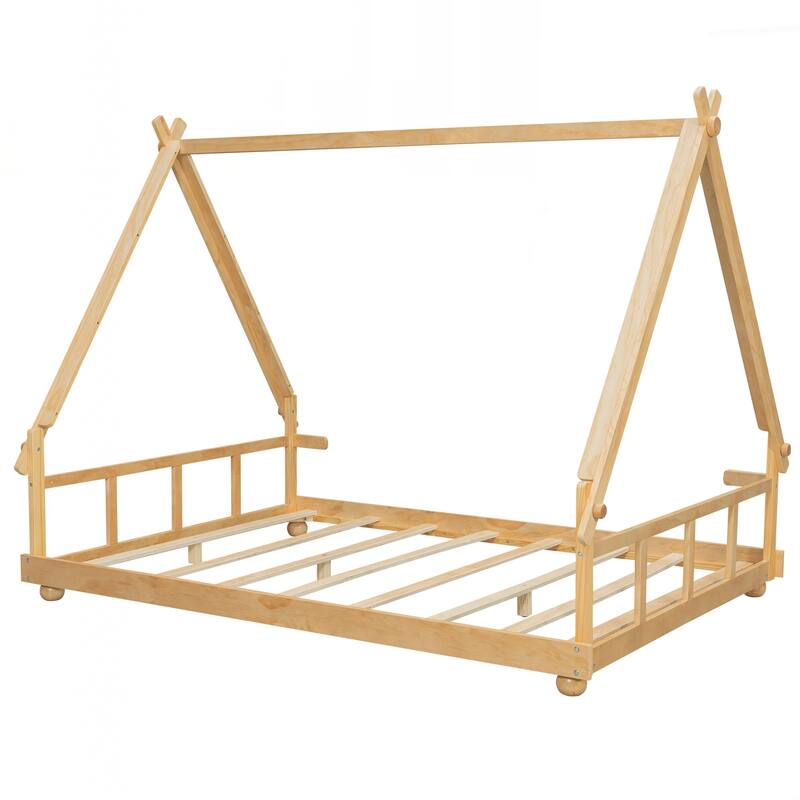 Full Size House Bed with Tent and Light