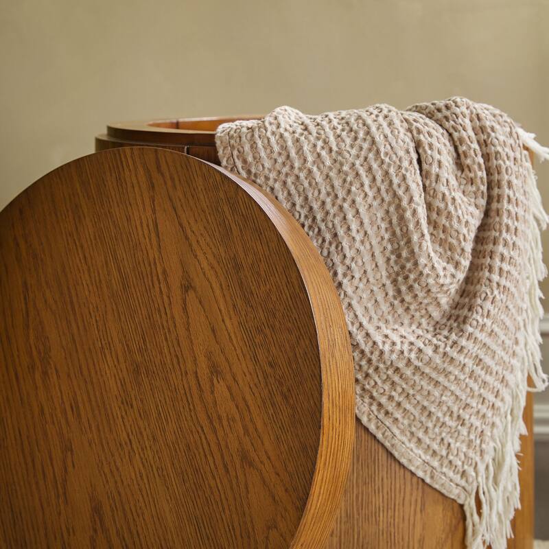 Walker Edison Modern Easy Assembly Oak Veneer Side Table with Storage