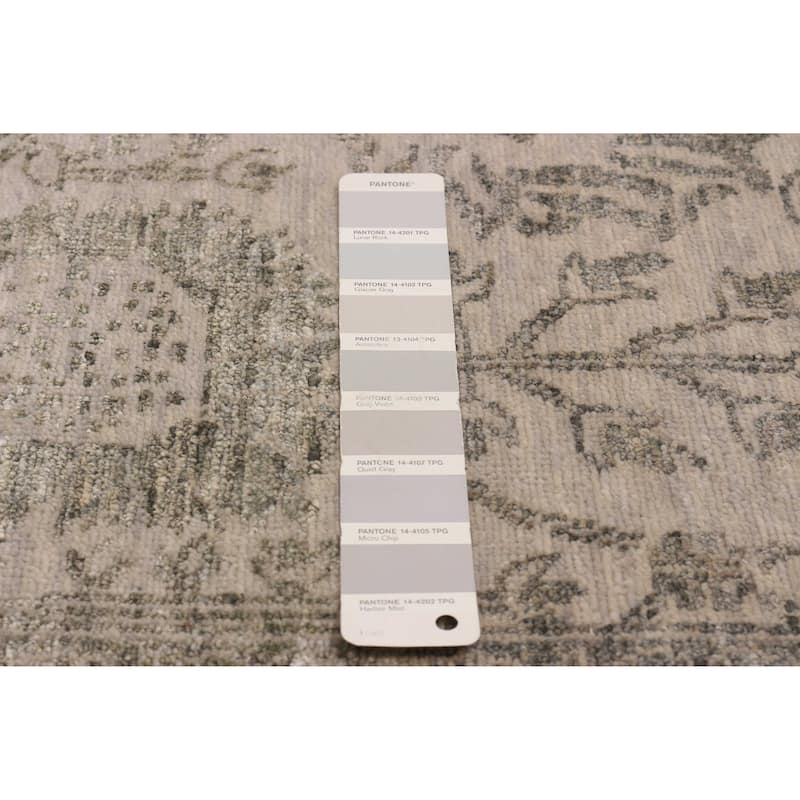 ECARPETGALLERY Hand-knotted Heritage Grey Silk, Wool Rug - 5'7 x 7'11