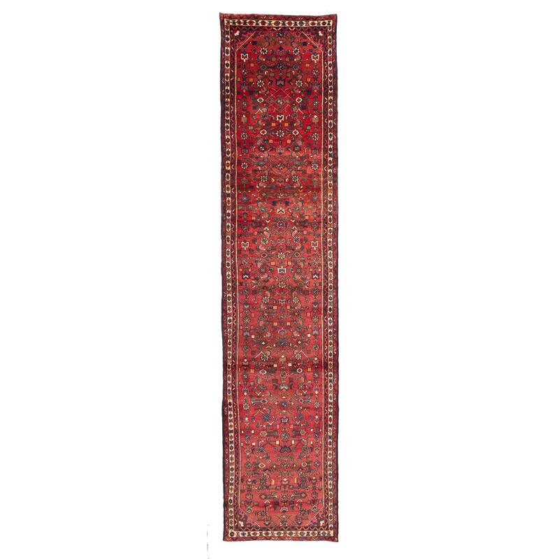 ECARPETGALLERY Hand-knotted Andelz Red Wool Rug - 2'8 x 12'0