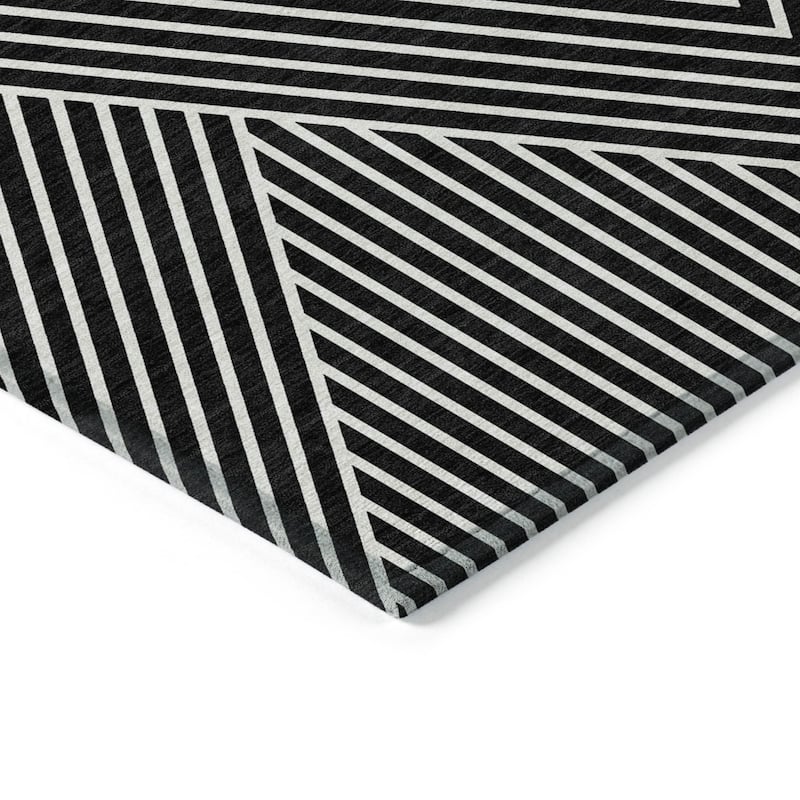 HomeRoots Geometric Transitional Rectangle Outdoor Rug