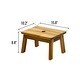 preview thumbnail 2 of 4, 8.8 in. H Natural Backless Acacia Wood Stool Chair