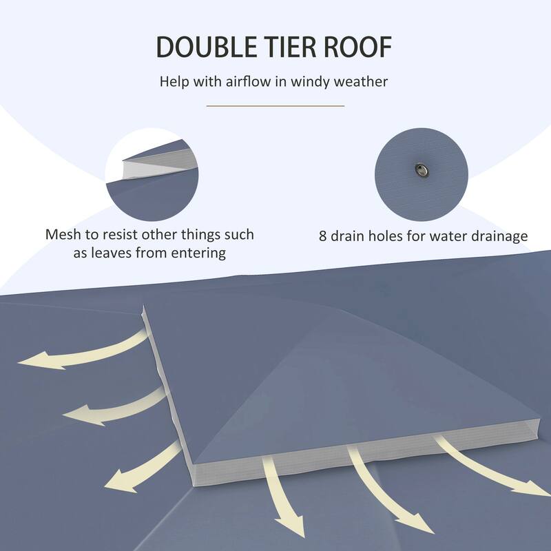 Outsunny Canopy Replacement for 9.8' x 12' 84C-210 Series Gazebo