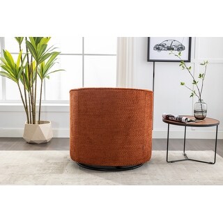 360° Swivel Accent Barrel Chair with Removable Pillows, Orange Red Chenille, 56.3 Inch