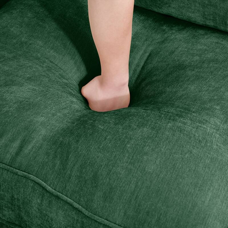 Green Chenille Sofa with Storage and Multiple Configurations