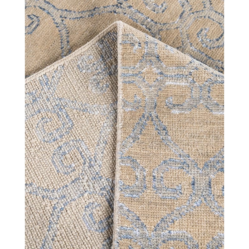 Modern One-of-a-Kind Handmade Area Rug - Beige, 8' 0" x 9' 10" - 8' 0" x 9' 10"
