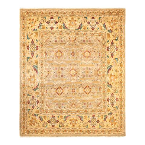 Overton Eclectic, One-of-a-Kind Hand-Knotted Area Rug - Ivory, 9' 1" x 9' 8" - 9' 1" x 9' 8"