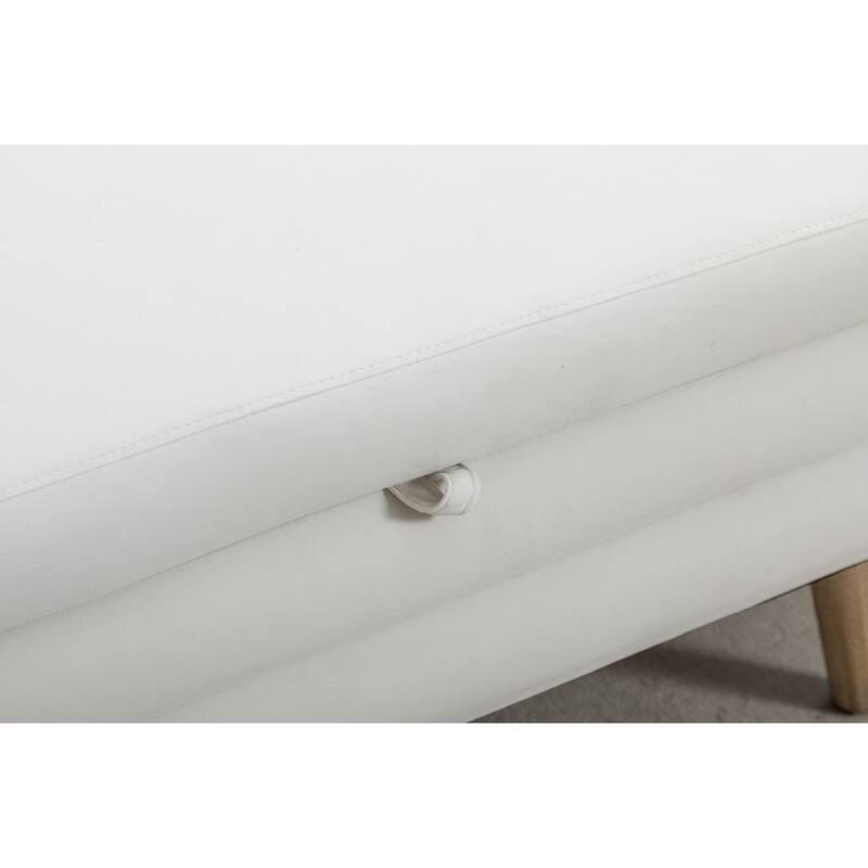 Upholstered Storage Bench with Wooden Legs