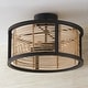 preview thumbnail 3 of 5, Rico 4-light Flat Black Convertible Pendant/ Semi-Flush Mount
