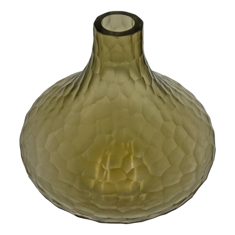 10" Decorative Handmade Glass Patterned Lamp Flower Vase