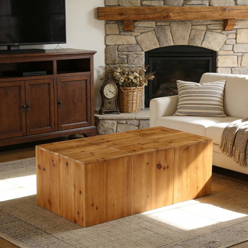 47" Rectangle Solid Wood Coffee Table