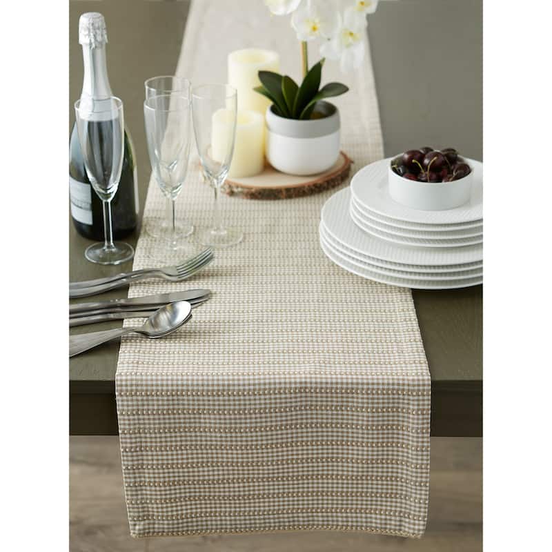 DII Pumpkin Spice Farmhouse Gingham Table Runner