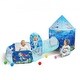 preview thumbnail 12 of 10, Multi Color Kids Tent Tunnel Set, 3 Piece Polyester Playhouse with Ball Pit - 39.4” L x 50” H