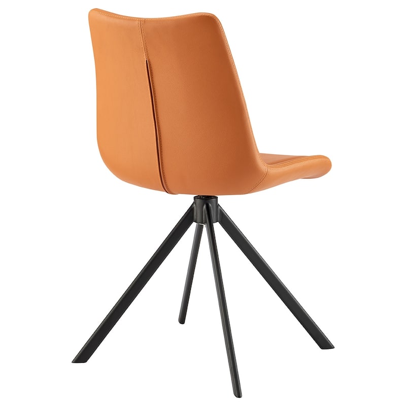 HomeRoots Orange And Black Faux Leather Dining Side Chair