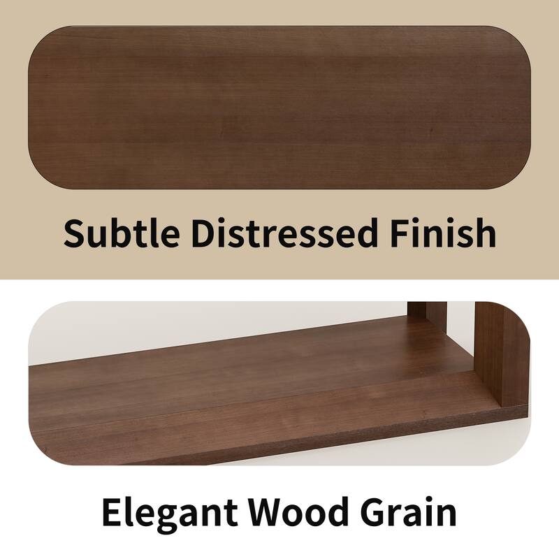 Modern Rectangular Console Table, Behind Couch Table with Ample Storage, for Entryways and Living Rooms, Dark Brown