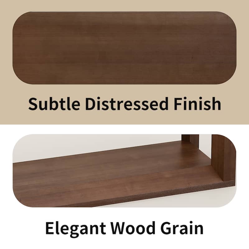 Solid Wood Veneer Console Table, 60 Inch Wide Sofa Table with Ample Storage for Entryway Organization
