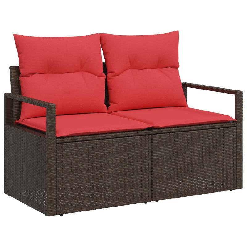 7-Piece Outdoor Sectional Sofa Set with Cushions - 91.3×48×27.2