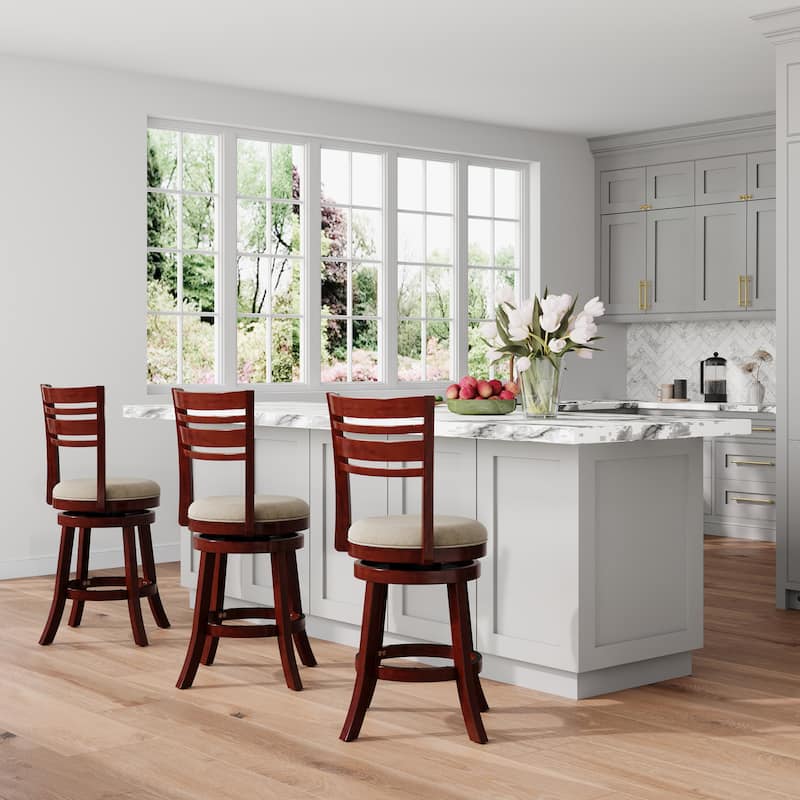 DTY Indoor Living Granby 4-Slat Back Swivel Stool