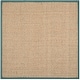 preview thumbnail 156 of 169, SAFAVIEH Natural Fiber Marina Basketweave Seagrass Rug 6' x 6' Square - Natural/Light Blue