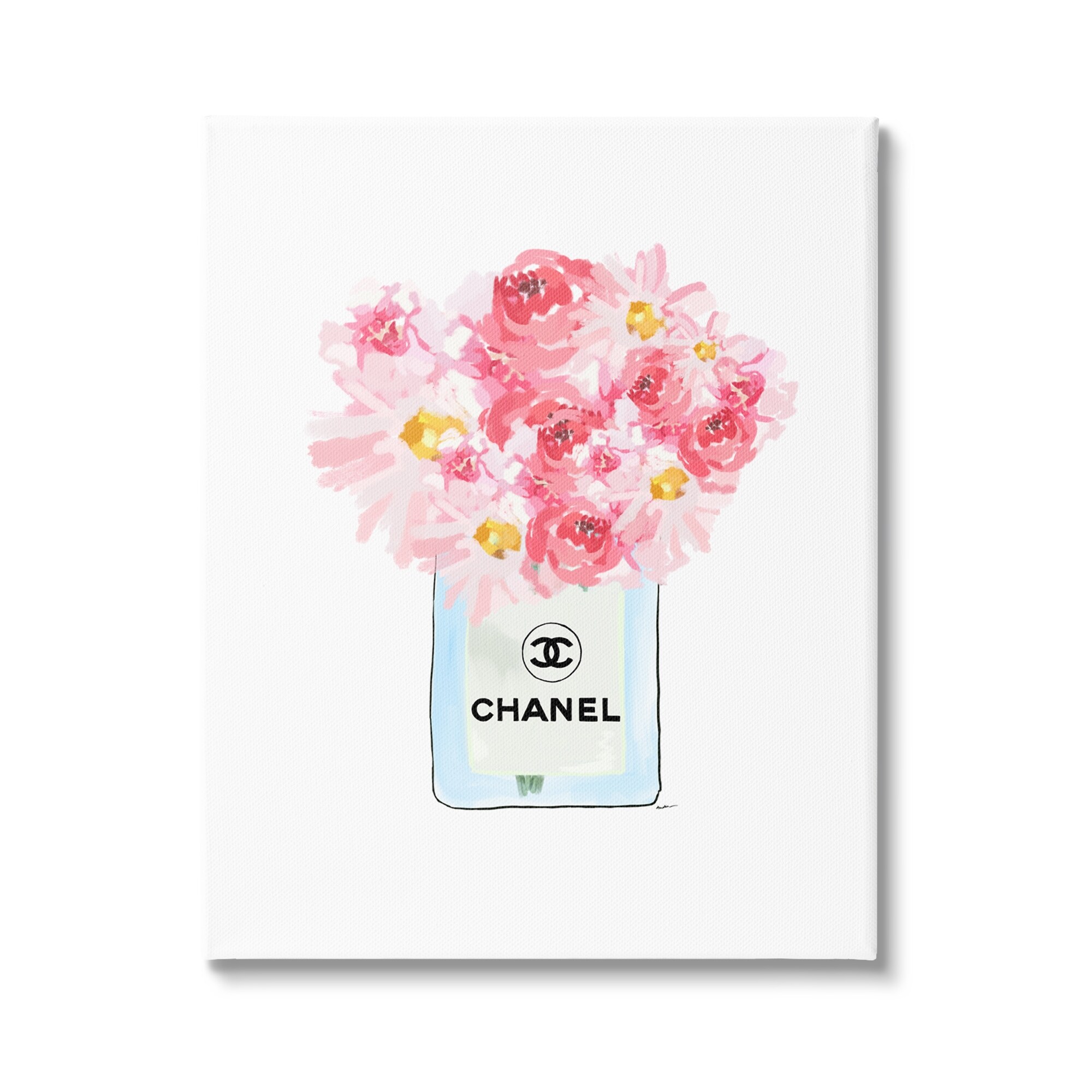 Stupell Industries Pink Rose Bouquet and Fashion Designer Bookstack Canvas Wall Art - 16 x 20