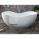 preview thumbnail 5 of 6, ALFI brand AB9949 66" White Solid Surface Smooth Resin Soaking Bathtub