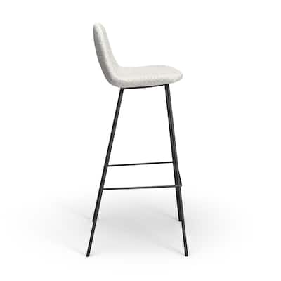 Maxine Boucle Bar Height Stools Black Legs (Set of 2)