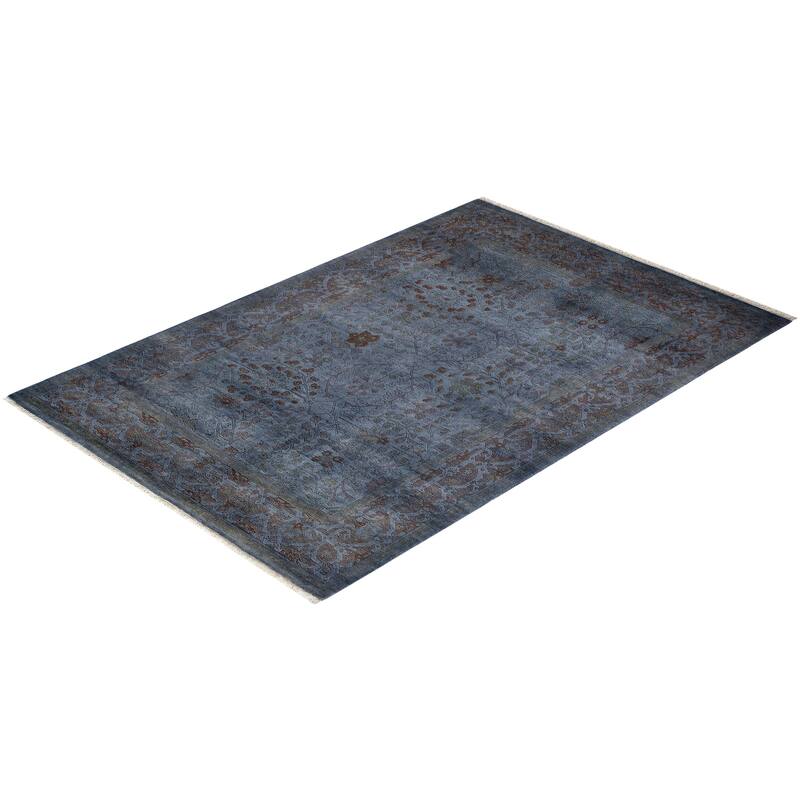 Fine Vibrance, One-of-a-Kind Hand-Knotted Area Rug - Light Gray, 4' 1" x 6' 3" - 4' 1" x 6' 3"