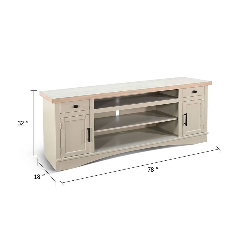 Sely, TV Media Entertainment Cabinet, 78 Inch, 2 Drawers 2 Doors, Beige
