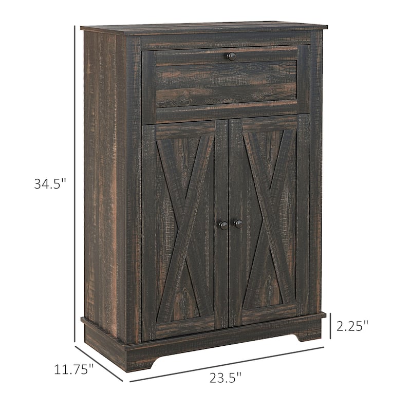 Farmhouse Barn Door Accent Cabinet Sideboard