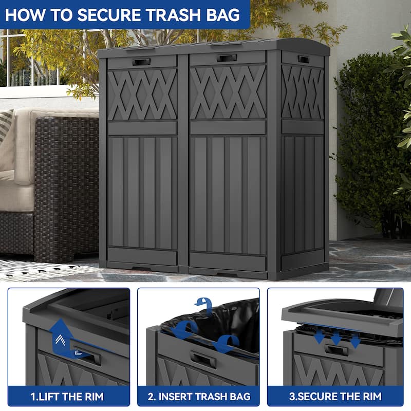 Outdoor Trash Can Deck Box