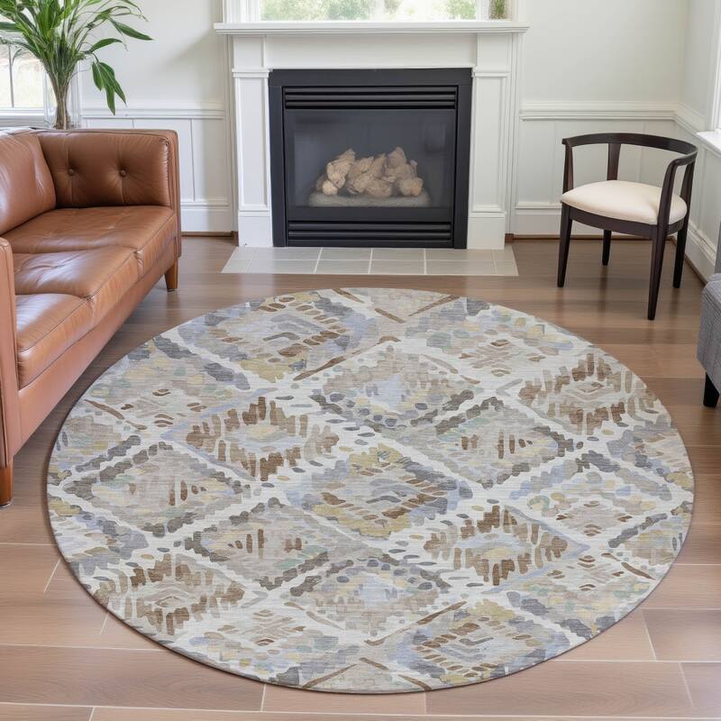 Premium Washable Super Soft Boho Moroccan Mayfield Rug - Ivory - 8' x 8'