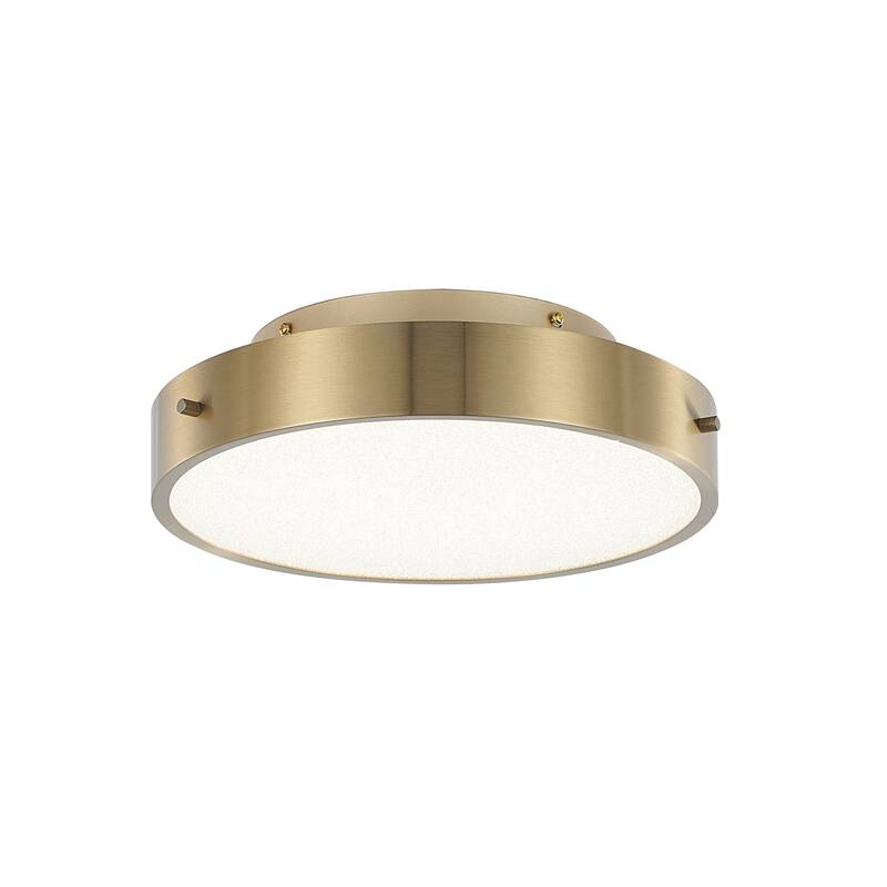 1-Light Brass LED Flush Mount With A Clear Acrylic Beaded Diffuser