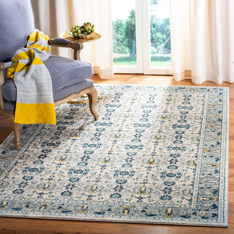 SAFAVIEH Madison Olka Vintage Boho Oriental Rug - 8' x 10' - Ivory/Navy