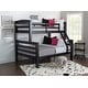 preview thumbnail 10 of 10, Linon Levi Solid Wood Twin over Full Bunk Bed Black