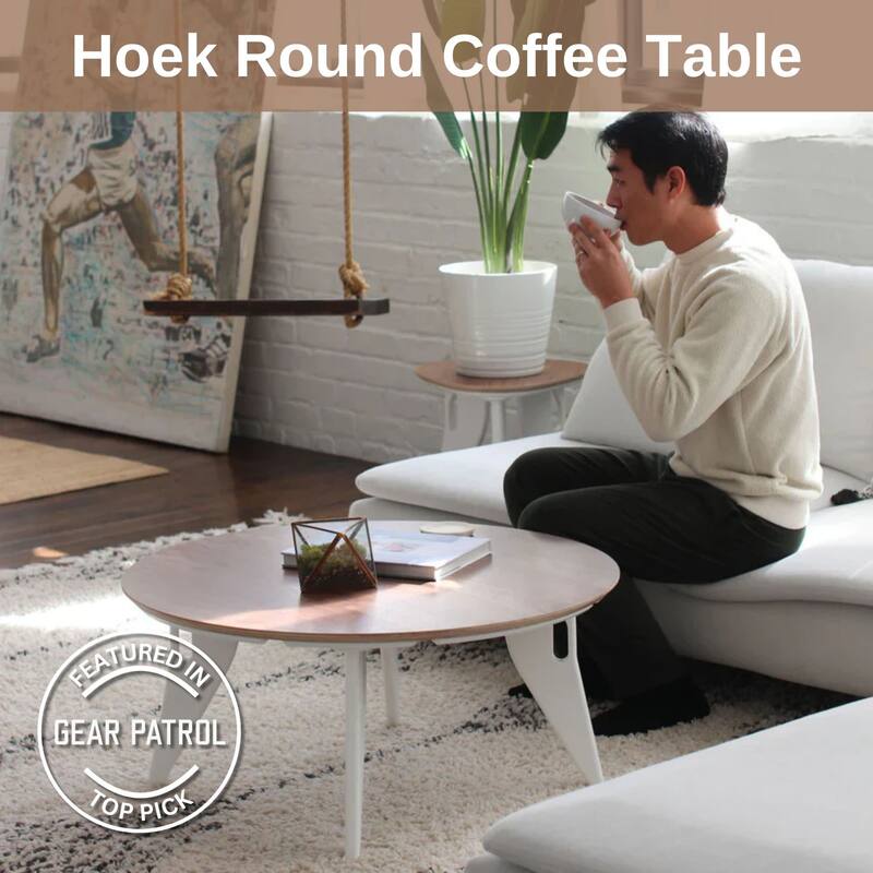 Hoek Round Coffee Table - 34" L x 34" W x 15" H