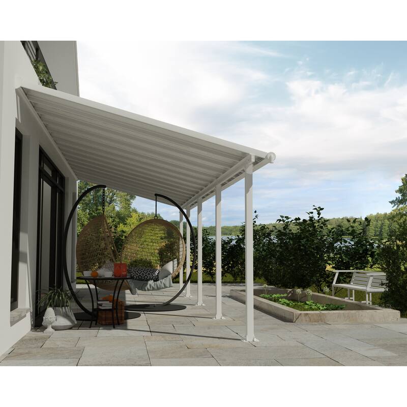 Olympia 10 ft. White/White Aluminum Patio Cover -