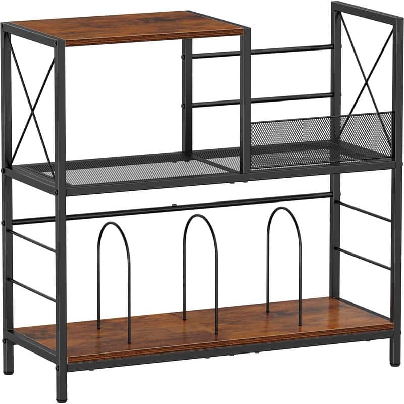 3-Tier Record Player Stand with Vinyl Record Storage - 11.81"D x 11.81"W x 29.53"H