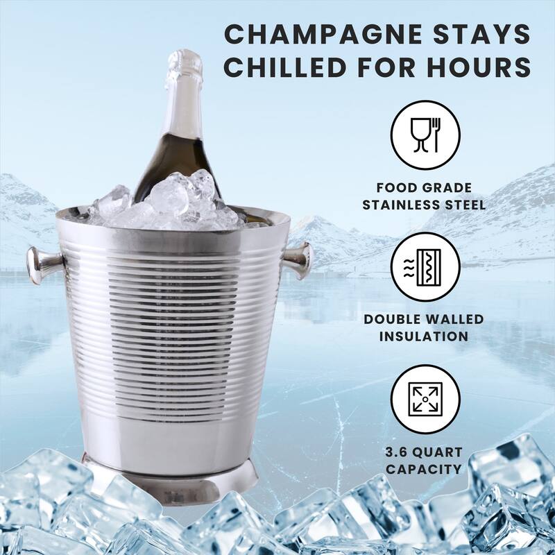 Sol Living Double Walled Stainless Steel Champagne Bucket - 8' x 11'